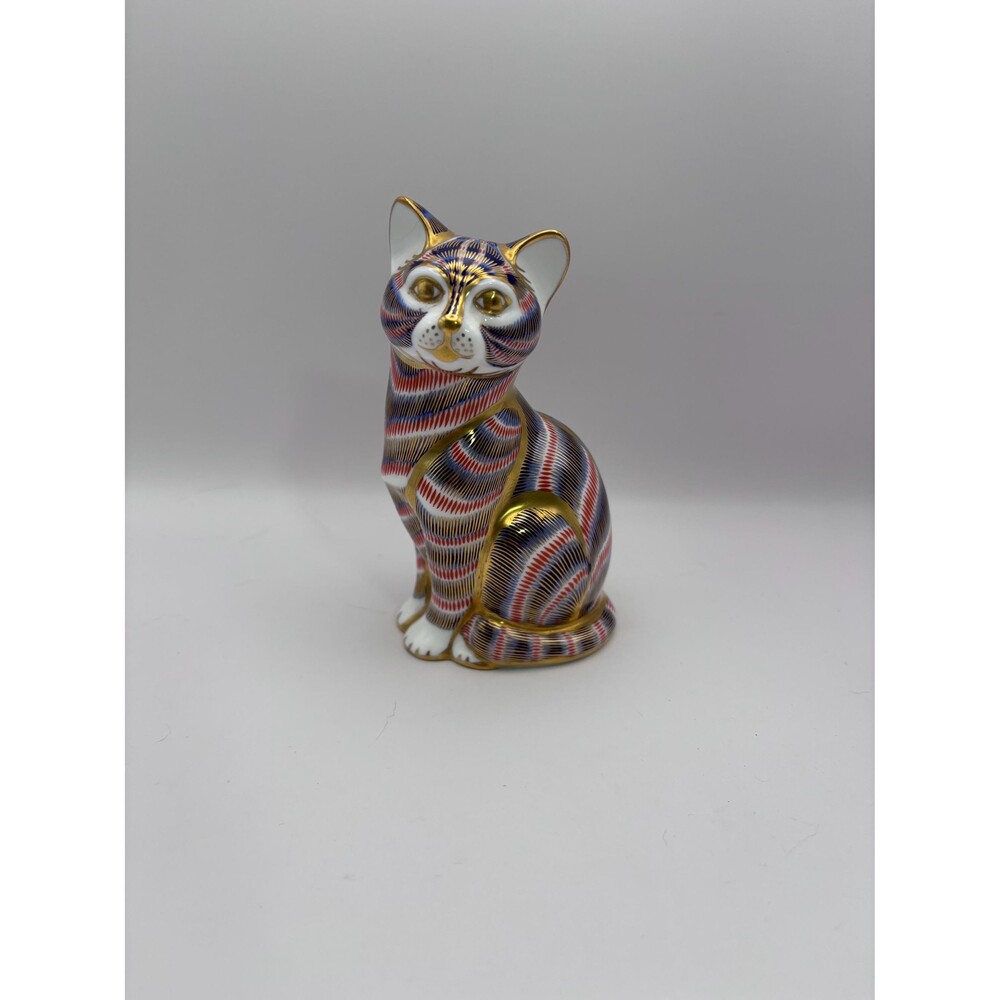 Royal Crown Derby Imari Bone China cat figurine